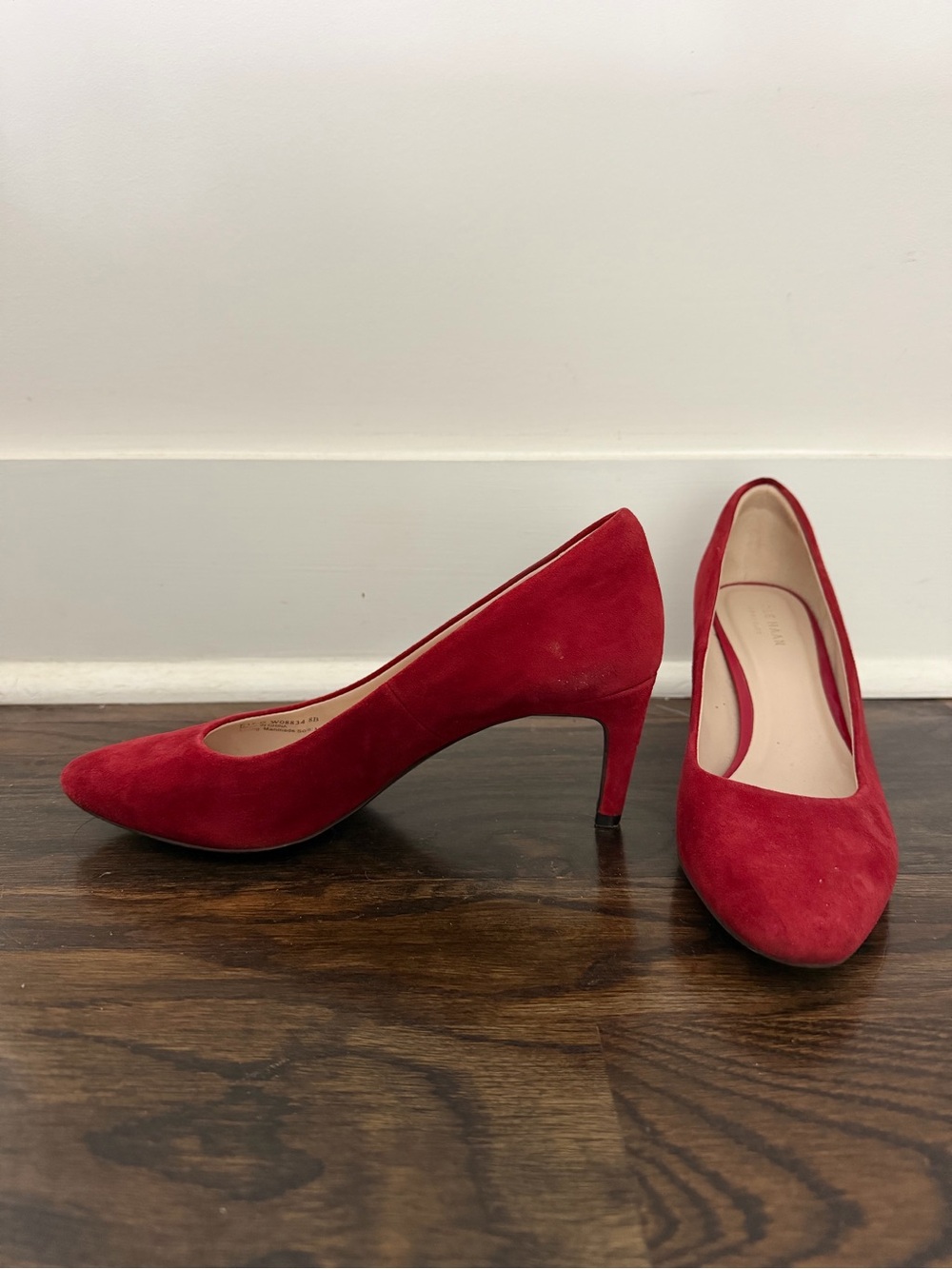 Cole Haan Red Suede Mid Heel Pumps - Women
